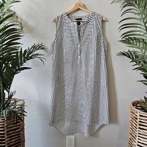 Lane Bryant T-shirt Black and White Stripe Dress Women's Size 14